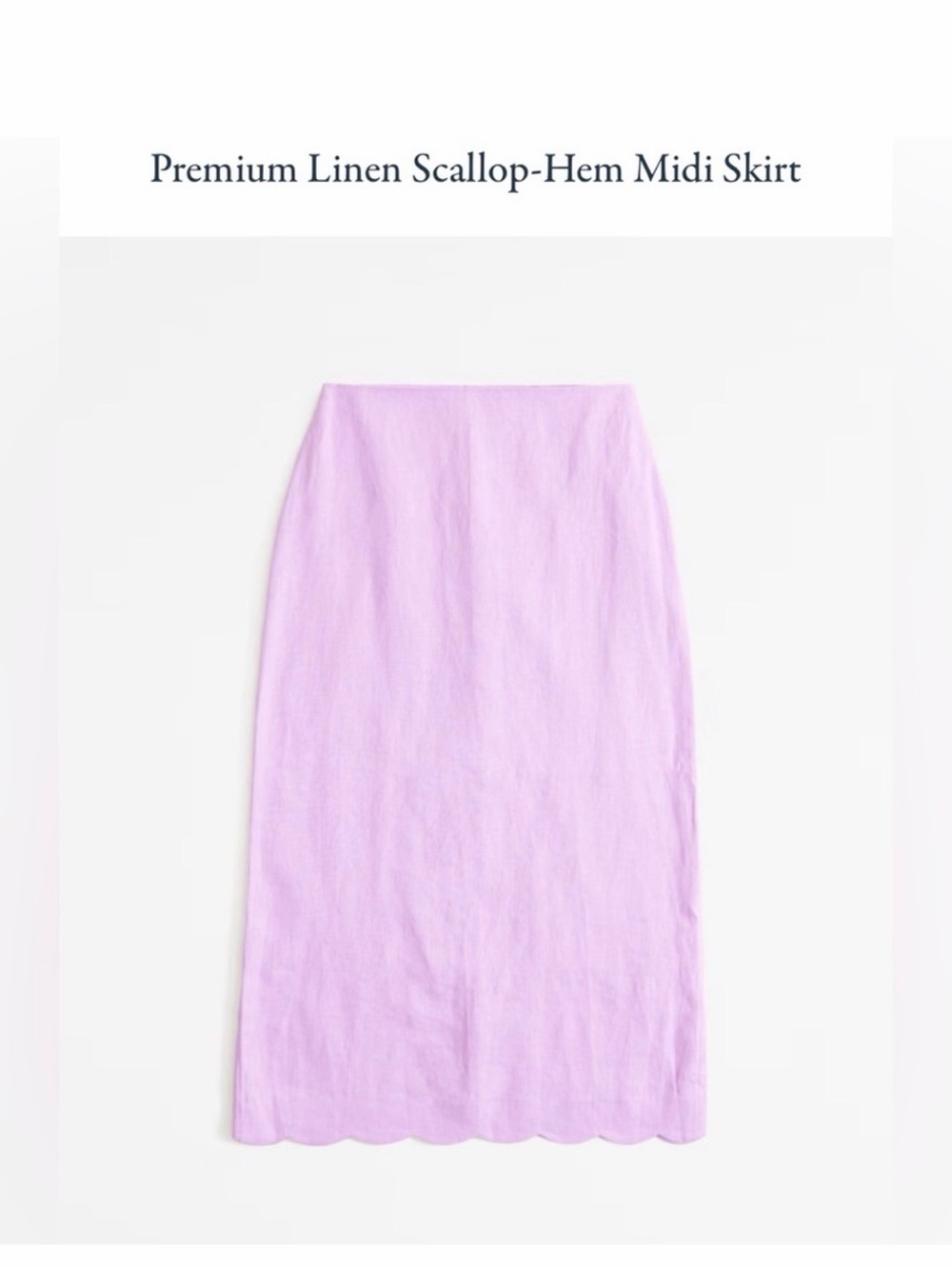 NWT Abercrombie & Fitch Lavender Pink Linen Midi Skirt